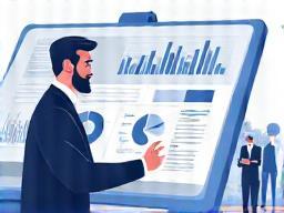 Illustration of a PR professional analyzing charts